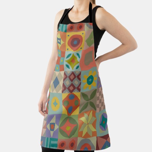 Tablier Motif Talavera. Un patchwork indien. Nom turc (Insitu)