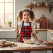 Tablier Motif tatan classique de bison rouge et noir plaid