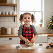 Tablier Motif tatan classique de bison rouge et noir plaid