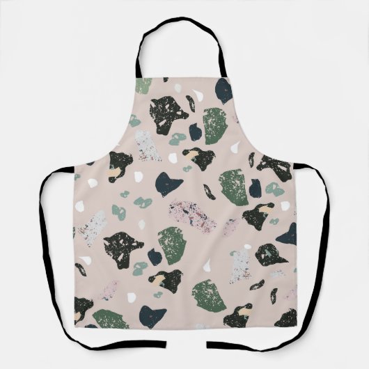 Tablier Motif Terrazzo Vert (Recto)