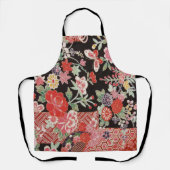 Tablier Motif textile, fleur et papillon japonais (Recto)