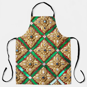 Tablier Motif thaïlandais à l'intérieur du mur de Templeth