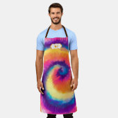 Tablier Motif Tie-Dye Coloré | Monogramme (Porté)