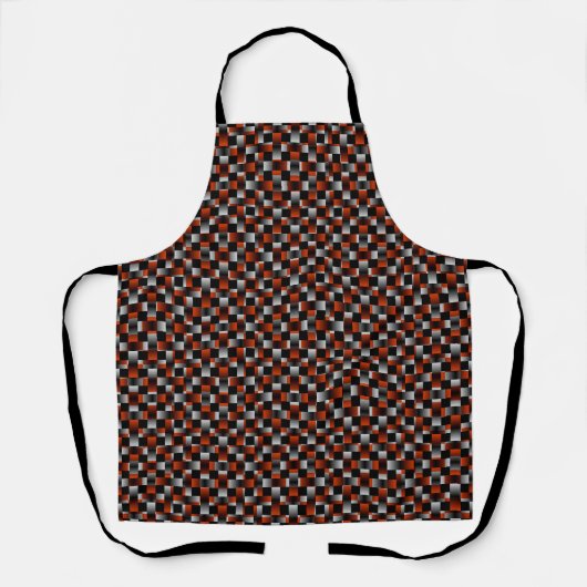 Tablier Motif Tissé Argent Rouge (Recto)