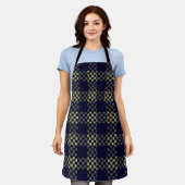Tablier Motif Tissé Bleu Jaune (Porté)