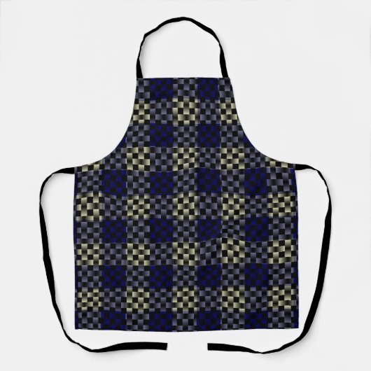 Tablier Motif Tissé Bleu Jaune (Recto)