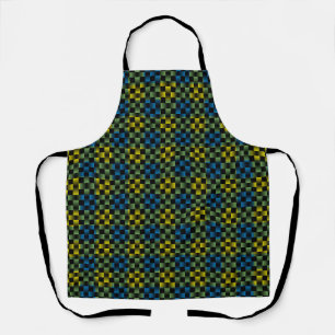 Tablier Motif Tissé Bleu Jaune