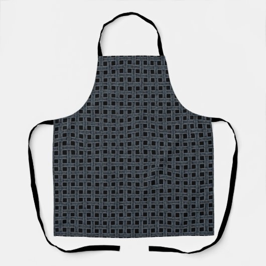 Tablier Motif Tissé Noir Bleu (Recto)