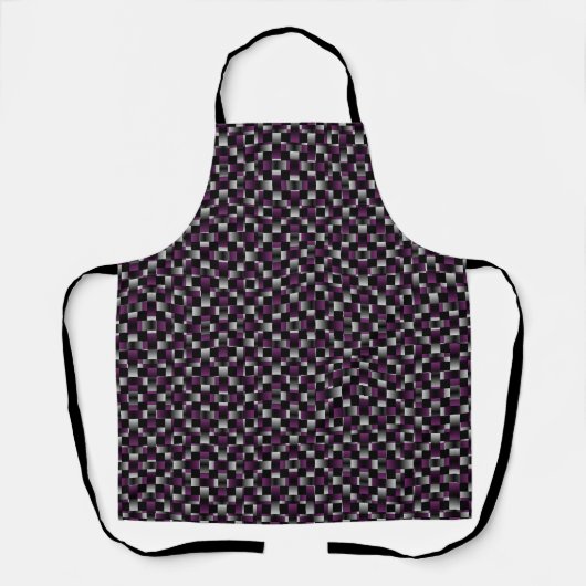 Tablier Motif Tissé Noir Violet (Recto)