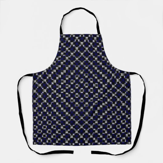 Tablier Motif Tissé Noir Violet (Recto)