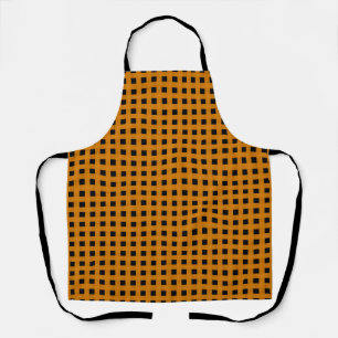 Tablier Motif Tissé Orange Noir