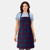 Tablier Motif Tissé Rose Violet Bleu (Porté)