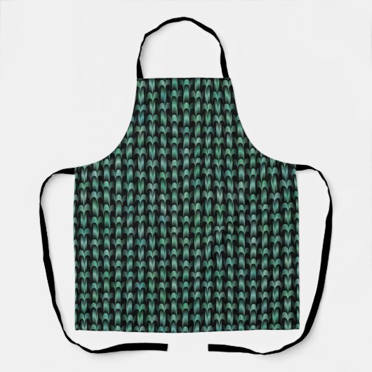 Tablier Motif Tissé Vert Bleu (Recto)