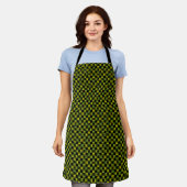 Tablier Motif Tissé Vert Jaune (Porté)