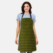Tablier Motif Tissé Vert Noir (Porté)