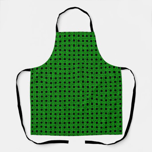 Tablier Motif Tissé Vert Noir (Recto)