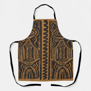 Tablier Motif traditionnel Tiki marron