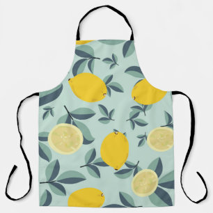 Tablier Motif transparent tropical avec citrons jaunes