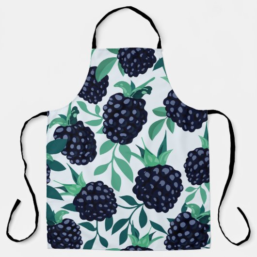 Tablier Motif transparent tropical avec mûre (Recto)