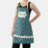 Tablier Motif Trellis bleu ivoire foncé Turquoise personna (Insitu)