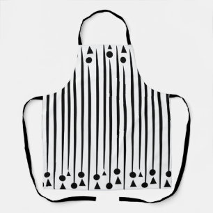 Tablier Motif triangle cercle noir et blanc