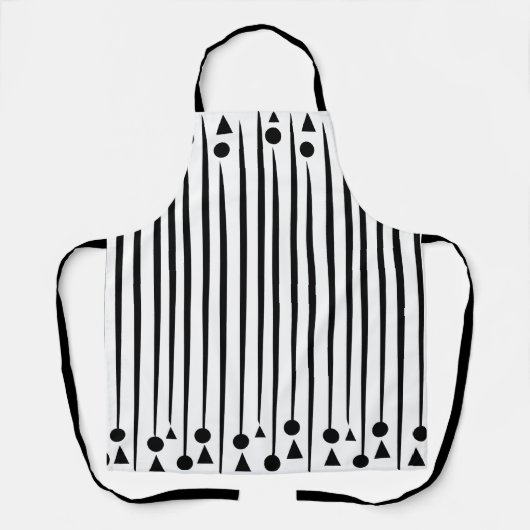 Tablier Motif triangle cercle noir et blanc (Recto)