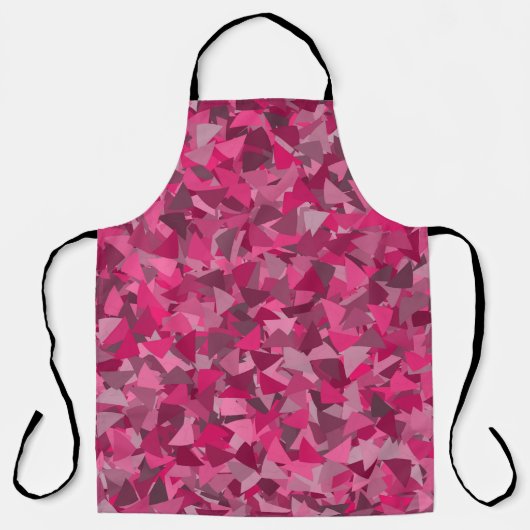 Tablier Motif Triangle Gris Rose (Recto)