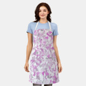 Tablier Motif Triangle Gris Violet (Porté)