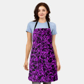Tablier Motif Triangle Noir Violet (Porté)