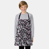 Tablier Motif Triangle Noir Violet (Porté)