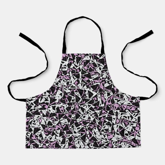 Tablier Motif Triangle Noir Violet (Recto)