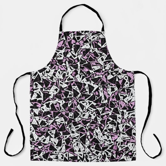 Tablier Motif Triangle Noir Violet (Recto)