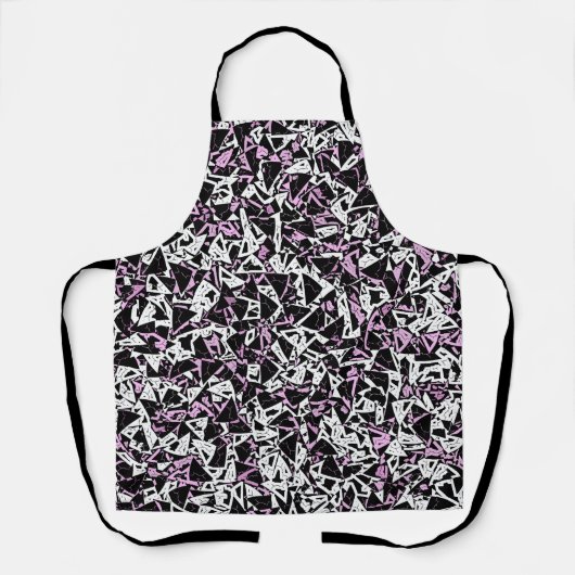 Tablier Motif Triangle Noir Violet (Recto)