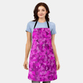 Tablier Motif Triangle Rose Violet (Porté)