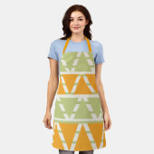 Tablier Motif triangle vert orange (Porté)