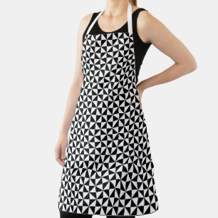 Tablier Motif triangulaire noir et blanc