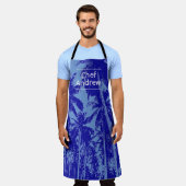 Tablier Motif tropical avec nom du chef Apron (Porté)