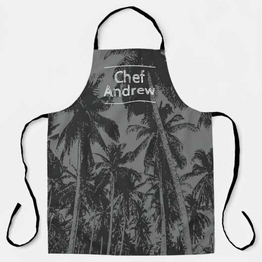 Tablier Motif tropical avec nom du chef Apron (Recto)