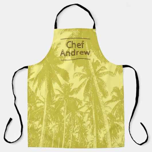 Tablier Motif tropical avec nom du chef Apron (Recto)