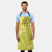 Tablier Motif tropical avec nom du chef Apron (Porté)