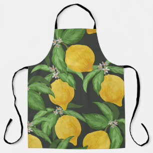 Tablier Motif Tropical Citron Vintage