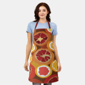 Tablier Motif tropical de grenade rouge orange (Porté)