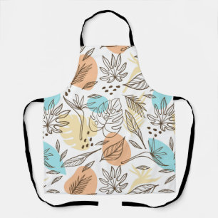 Tablier Motif tropical d'été dessiné à la main