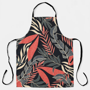Tablier Motif tropical d'été transparent avec jaune vif