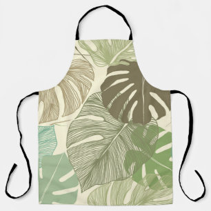 Tablier Motif Tropical Monstera Retro à main