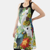 Tablier Motif tropical sans couture avec perroquets. (Insitu)
