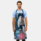 Tablier Motif tropical sans couture avec perroquets. Vinta (Porté)