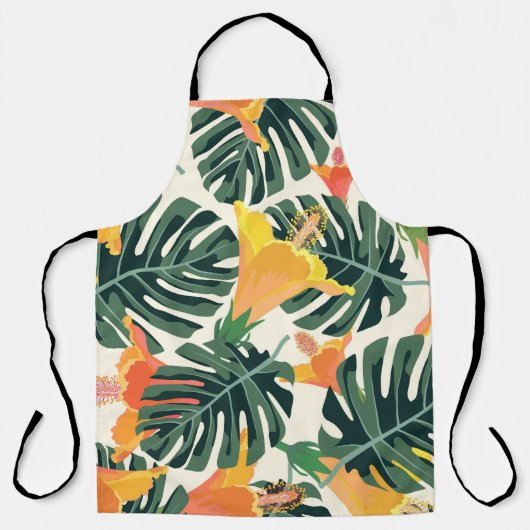 Tablier Motif tropical. Texture textile colorée. exotique (Recto)