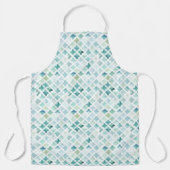 Tablier Motif Turquoise Peint À La Main (Recto)