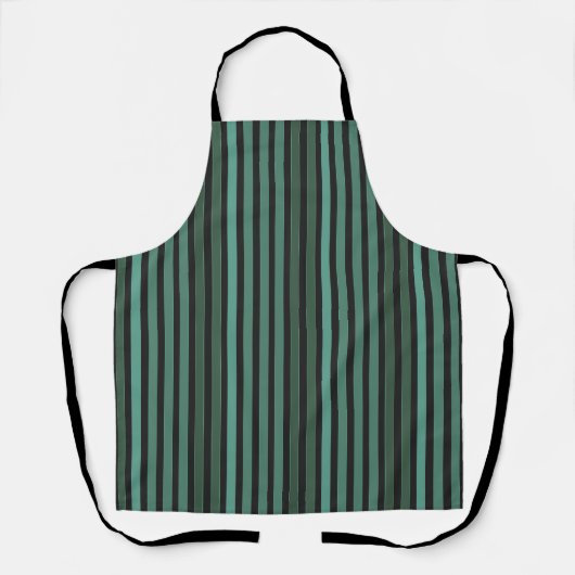 Tablier Motif uni rayé vert rétro (Recto)